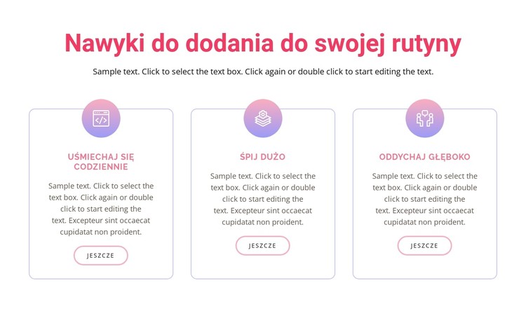 Nawyki do dodania do swojej rutyny Szablon CSS