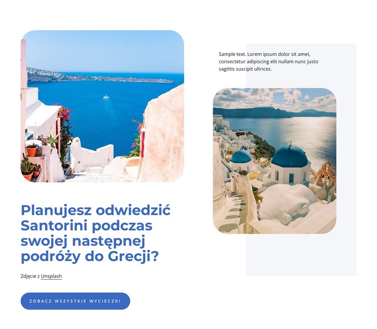 Planer podróży na Santorini Szablon HTML