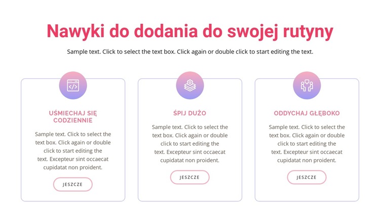 Nawyki do dodania do swojej rutyny Szablon witryny sieci Web