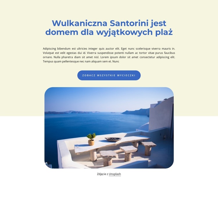 Wulkan Santorini Szablon witryny sieci Web