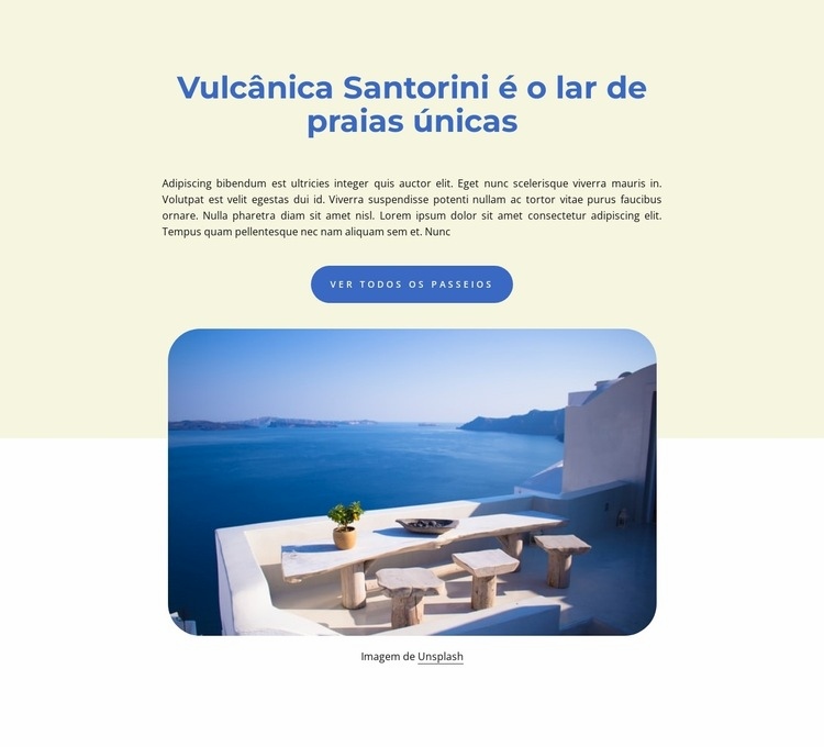 Vulcão de Santorini Construtor de sites HTML