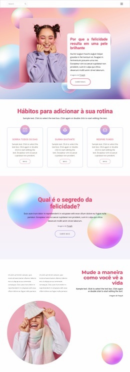 Maquete De Site Multifuncional Para Como A Felicidade Afeta A Saúde