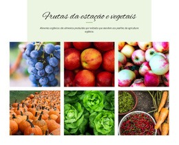 Frutas E Vegetais Sazonais - Maquete De Webdesign