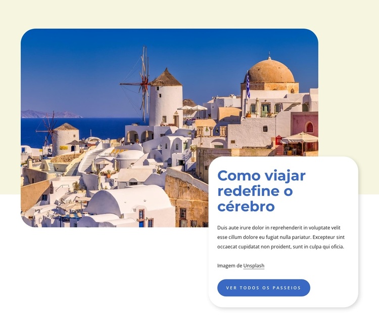 Guia de viagem de Santorini Tema WordPress