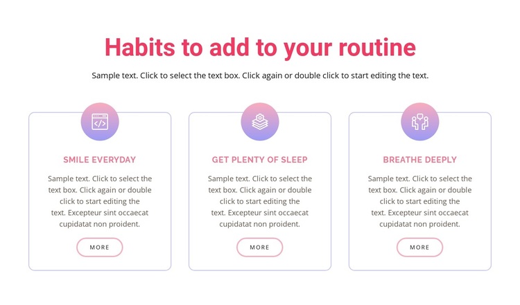 Habits to add to your  routine Template