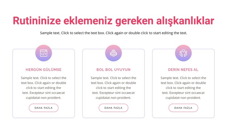 Rutininize eklemeniz gereken alışkanlıklar CSS Şablonu