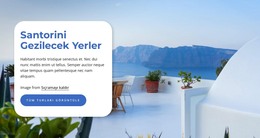 Santorini Paket Tatil Için HTML Web Sitesi