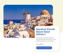 Santorini Gezi Rehberi - Bir Sayfalık HTML Şablonu