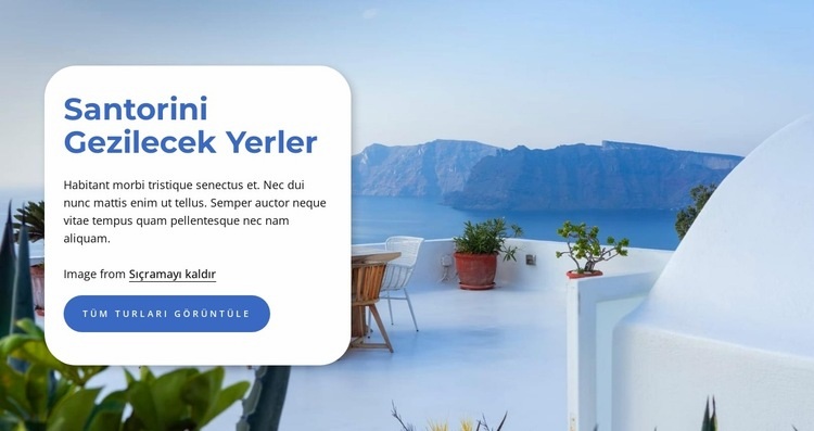 Santorini paket tatil Web Sitesi Mockup'ı