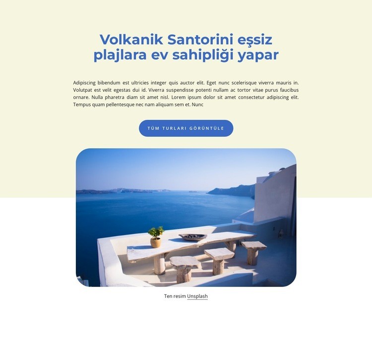 Santorini yanardağı Web sitesi tasarımı