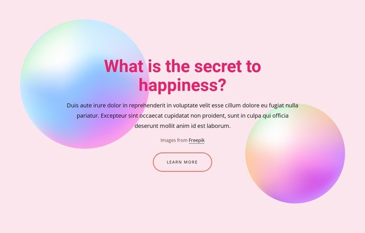 Secrets of happiness Web Page Design