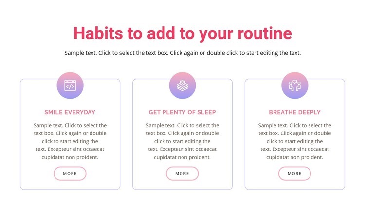 Habits to add to your  routine Webflow Template Alternative