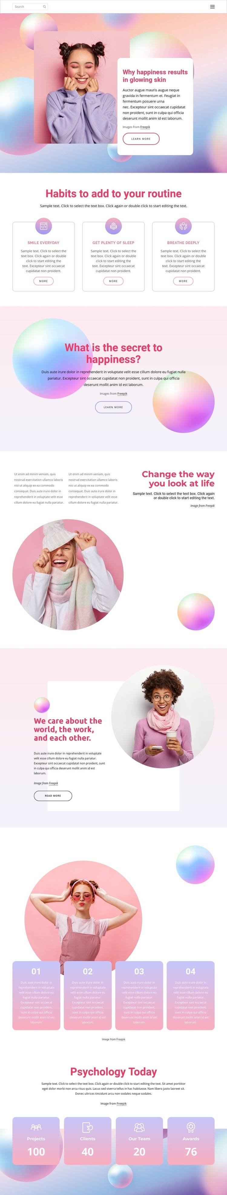 How happiness affects health Webflow Template Alternative