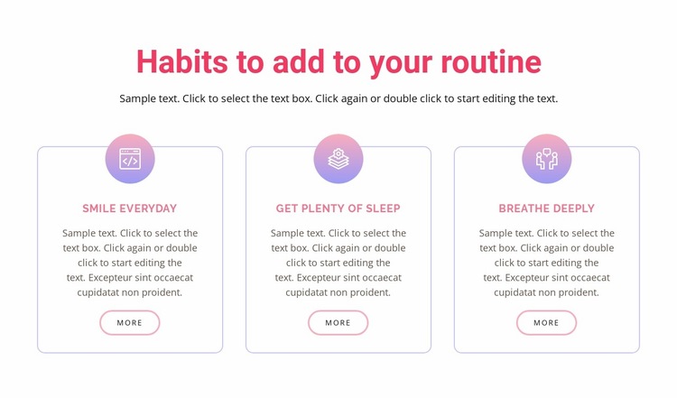 Habits to add to your  routine Website Builder Templates