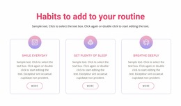 Habits To Add To Your Routine - Functionality Website Mockup