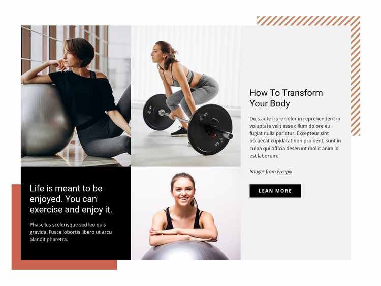 Start to attend the gym regularly Website Mockup