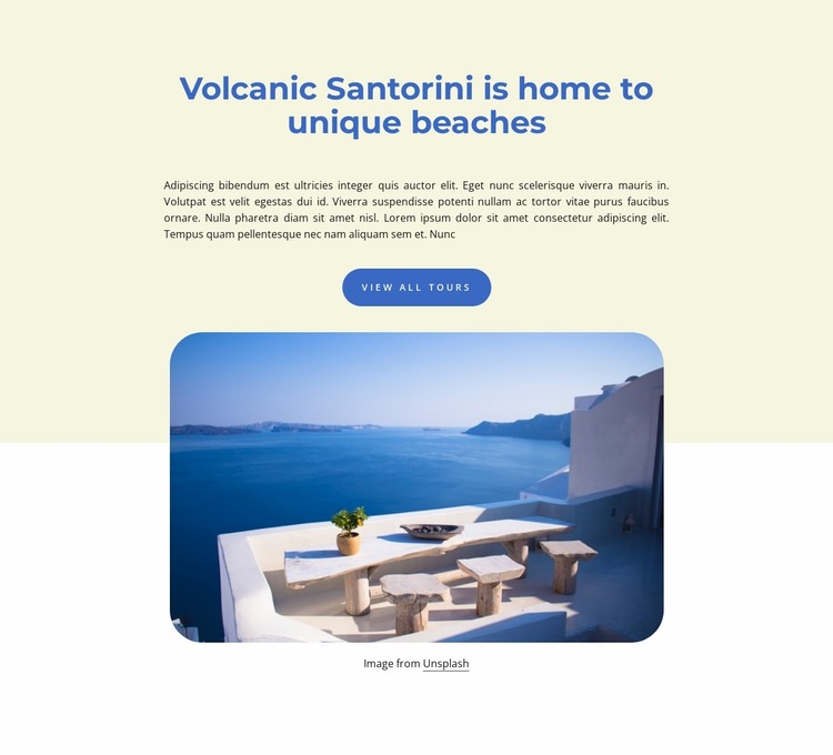 Santorini volcano Website Mockup