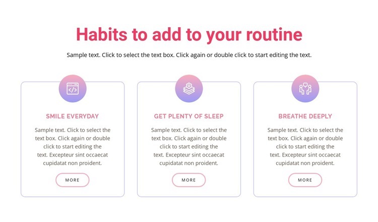 Habits to add to your  routine Wix Template Alternative