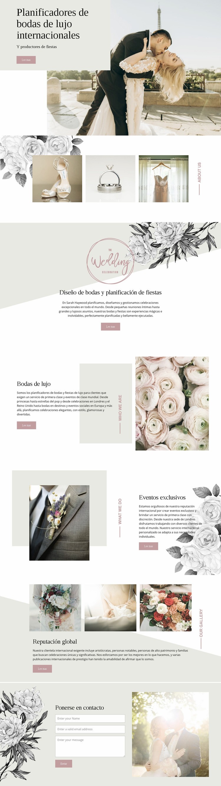 Planificadores de bodas de lujo Diseño de páginas web
