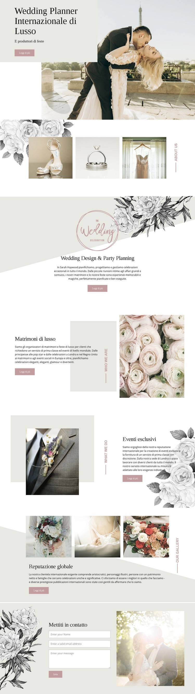 Organizzatori di matrimoni di lusso Modelli di Website Builder