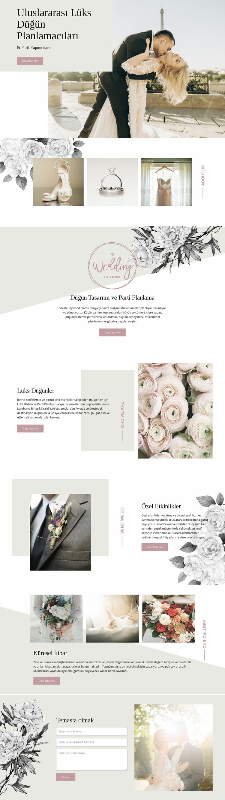 Lüks düğün planlamacıları Web sitesi tasarımı