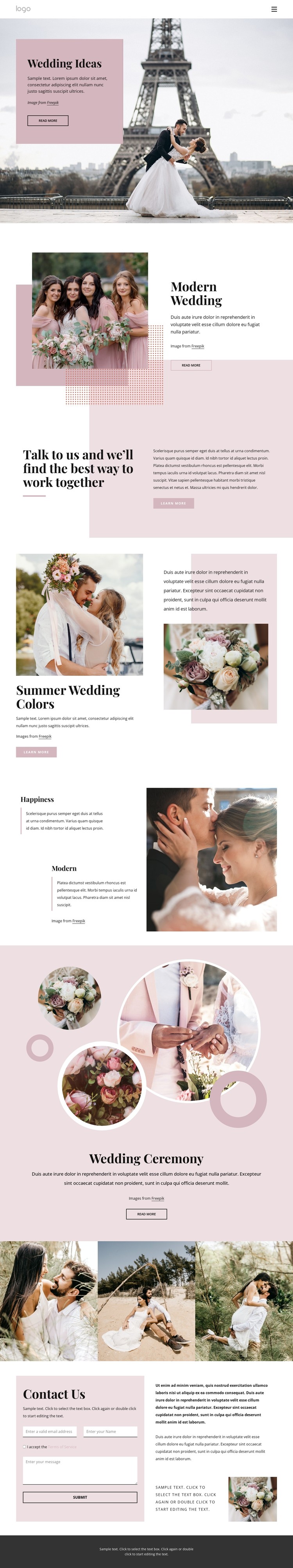 Unique wedding ceremony CSS Template