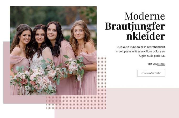 Moderne Brautjungfernkleider CSS-Vorlage