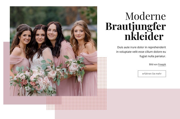 Moderne Brautjungfernkleider HTML5-Vorlage