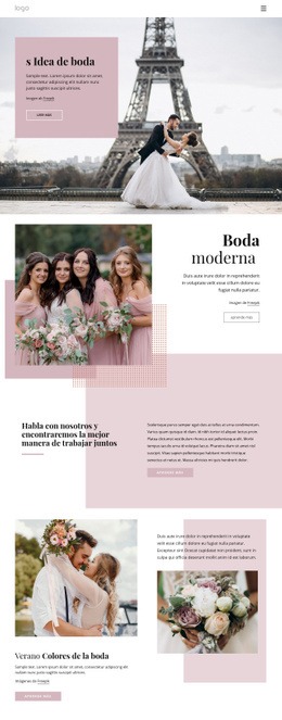 Ceremonia De Boda Única: Página De Destino Adaptable