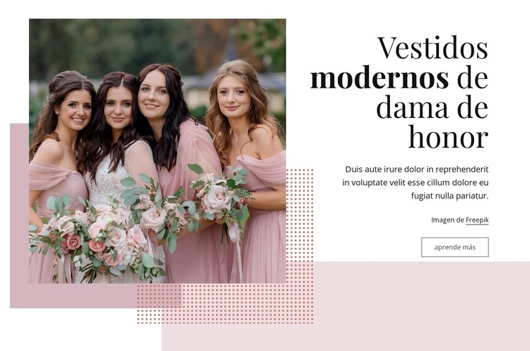 Vestidos de dama de honor modernos Plantilla CSS