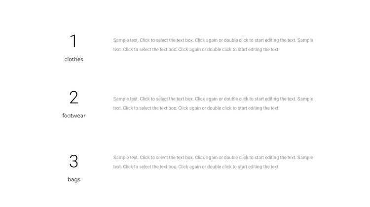 Three text blocks HTML5 Template