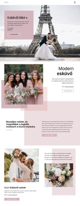 Egyedi Esküvői Szertartás - HTML Oldalsablon