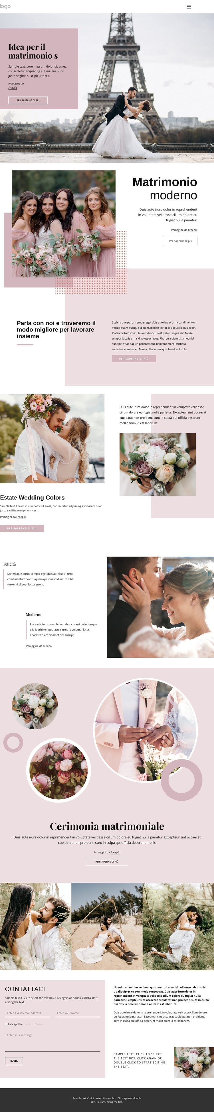 Matrimonio unico Modello di sito Web
