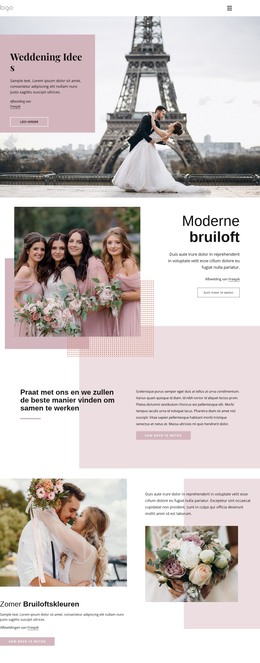 Unieke Huwelijksceremonie - HTML-Paginasjabloon