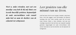 Koppen En Tekst In Twee Kolommen - Responsieve Websitesjabloon