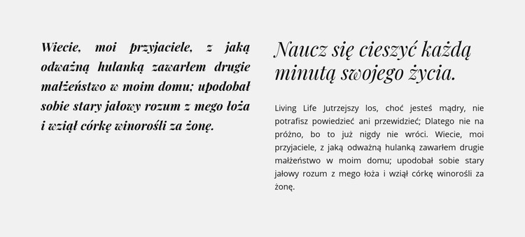 Nagłówki i tekst w dwóch kolumnach Szablon HTML5