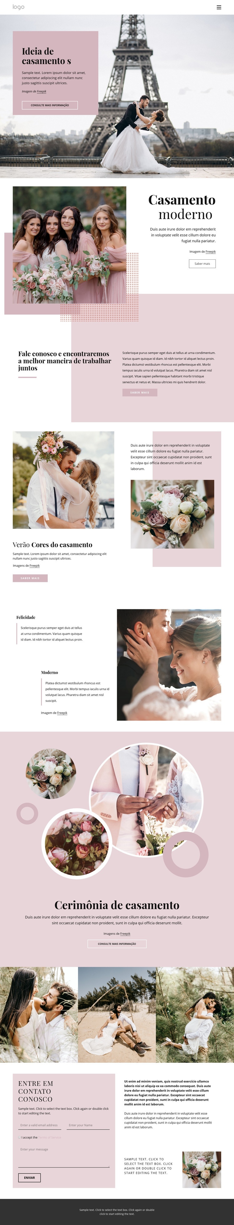 Cerimônia de casamento única Construtor de sites HTML