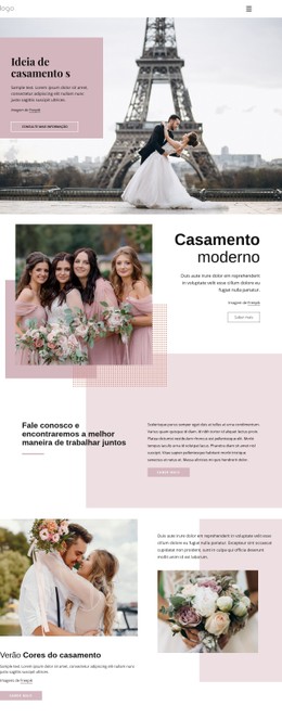 HTML5 Responsivo Para Cerimônia De Casamento Única