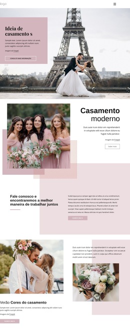 Cerimônia De Casamento Única - Modelo De Site Simples