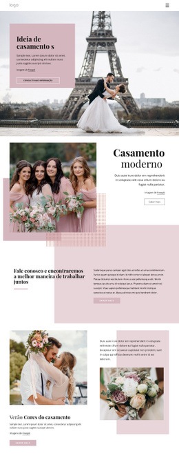 Cerimônia De Casamento Única - Site Gratuito De Uma Página