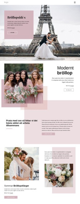Responsiv HTML5 För Unik Bröllopsceremoni