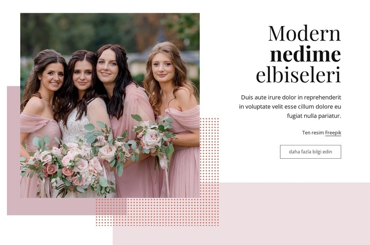 Modern nedime elbiseleri CSS Şablonu