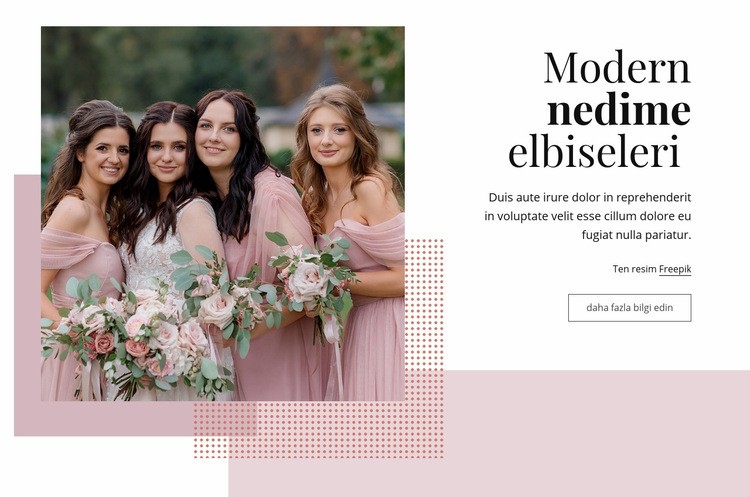 Modern nedime elbiseleri Html Web Sitesi Oluşturucu