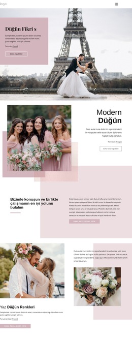 Eşsiz Düğün Töreni - Basit Web Sitesi Şablonu