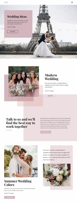 Unique Wedding Ceremony Website Design