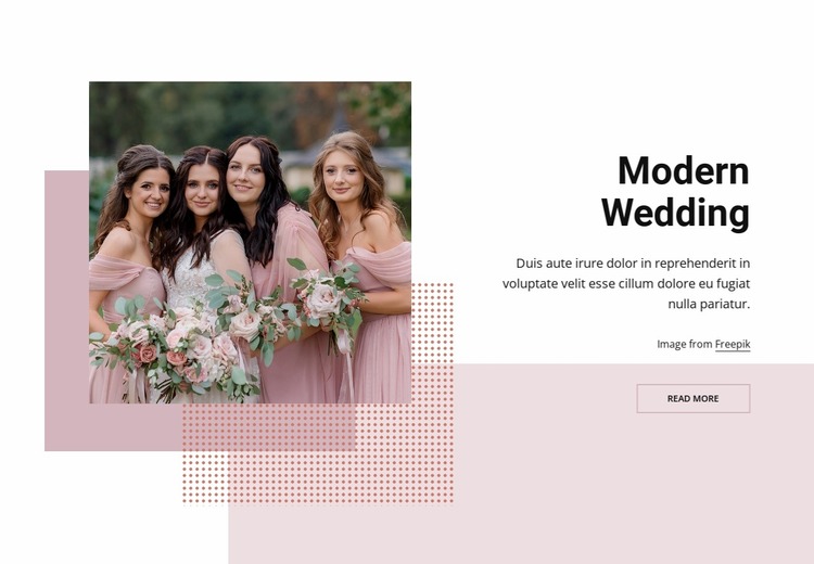 Modern bridesmaid dresses Website Mockup