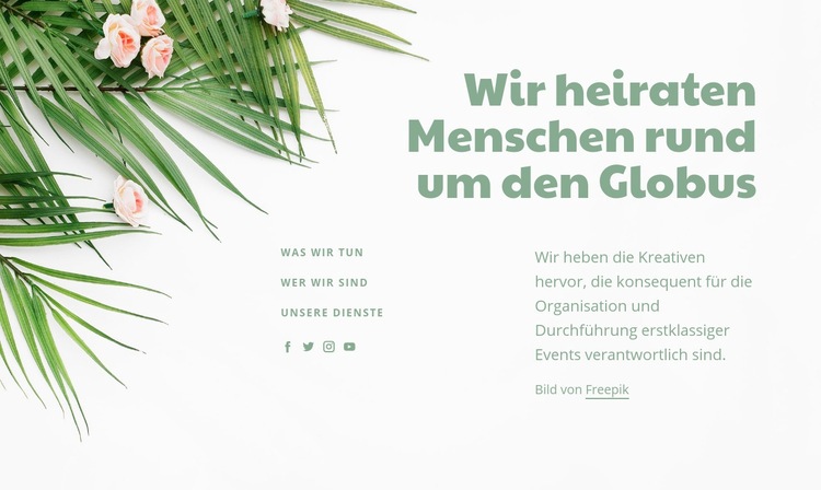 Wir heiraten Leute rund um den Clobe Website design