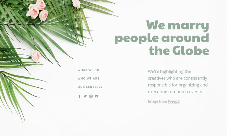 We marry people around the Clobe Homepage Design