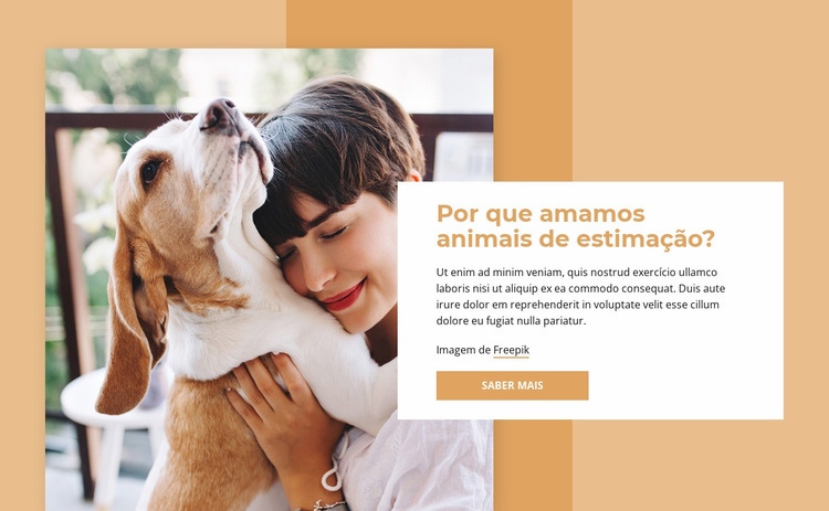 Amantes de animais Design do site