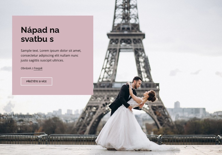 Svatba v Paříži Šablona webové stránky